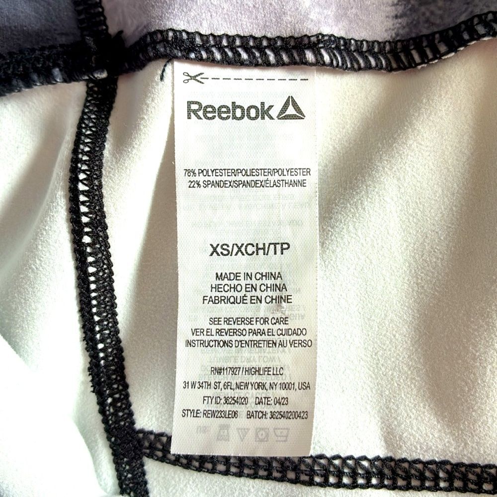 Reebok Leggings Women’s XS Black Gray Camo Stretch Activewear - Picture 11 of 12